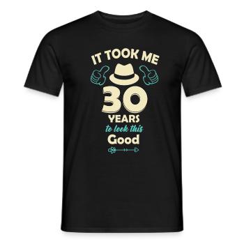 30e anniversaire - T-shirt homme - noir - Devant - AI Model Male 178 light (178cm)
