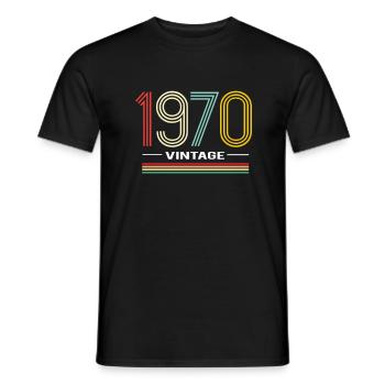1970 vintage - 51st birthday gift - Men's T-Shirt - black - Front - AI Model Male 178 light (178cm)