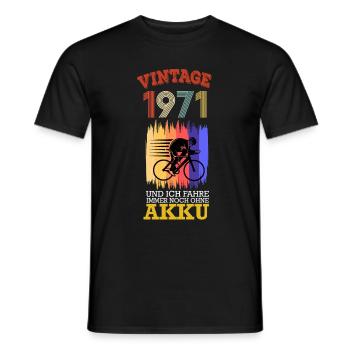 50. Geburtstag Fahrrad Rennrad Geschenk - Männer T-Shirt - Schwarz - Vorne - AI Model Male 178 light (178cm)
