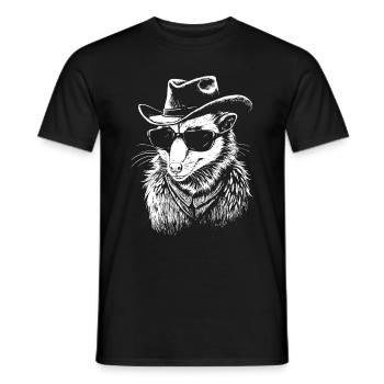 Cowboy Opossum Opossum Drôle - T-shirt homme - noir - Devant - AI Model Male 178 light (178cm)