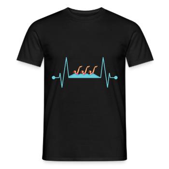 Synchronized swimming heartbeat - Men's T-Shirt - black - Front - AI Model Male 178 light (178cm)