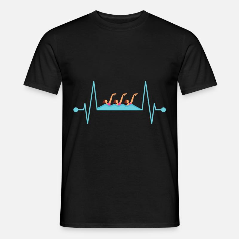 Synchronschwimmen Herzschlag - Männer T-Shirt - Schwarz