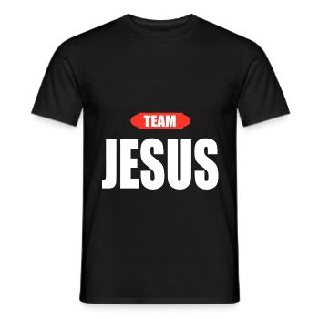Team Jesus Christ God Christian - Men's T-Shirt - black - Front - AI Model Male 178 light (178cm)