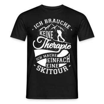 Skitour - die beste Therapie - Männer T-Shirt - Schwarz - Vorne - AI Model Male 178 light (178cm)