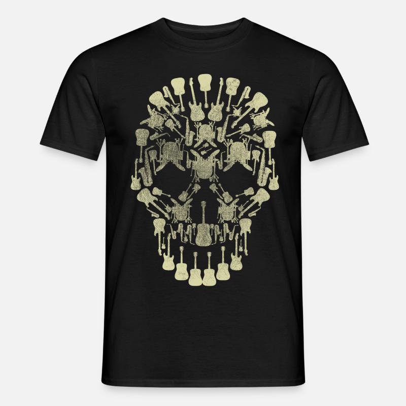 Musical Intruments Skull Silhoette - Men’s T-shirt - black