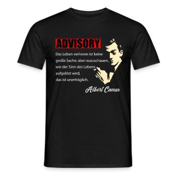 Philosophy Alber Camus - Losing Life - Men's T-Shirt - black - Front - AI Model Male 178 light (178cm)