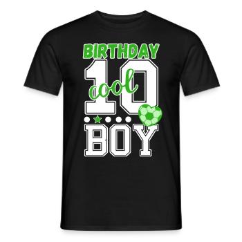 10. Geburtstag Nummer 10 Fußball Junge - Männer T-Shirt - Schwarz - Vorne - AI Model Male 178 light (178cm)