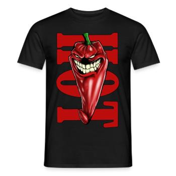 Hot chilli vegetables man woman child - Men's T-Shirt - black - Front - AI Model Male 178 light (178cm)