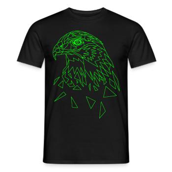 Adler geometrisch Grün - Männer T-Shirt - Schwarz - Vorne - AI Model Male 178 light (178cm)