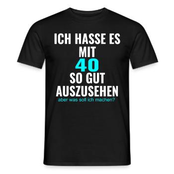40. Geburtstag ! zum 40. Geburtstag ! Zum 40er !!! - Männer T-Shirt - Schwarz - Vorne - AI Model Male 178 light (178cm)