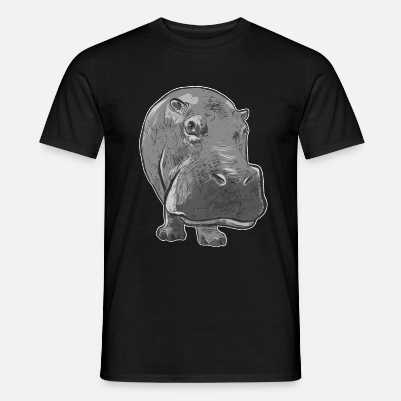 Hippo - Männer T-Shirt - Schwarz