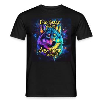 Die Seele führt, das Herz kämpft | Mut & Entschlos - Männer T-Shirt - Schwarz - Vorne - AI Model Male 178 light (178cm)