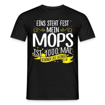 MOPS Schönheit Haustier Hunde 1000 Geschenk neu - Männer T-Shirt - Schwarz - Vorne - AI Model Male 178 light (178cm)