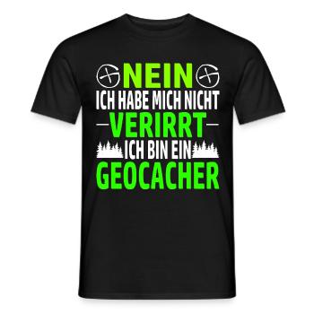 nein ich habe mich nicht verirrt ich bin geocacher - Männer T-Shirt - Schwarz - Vorne - AI Model Male 178 light (178cm)