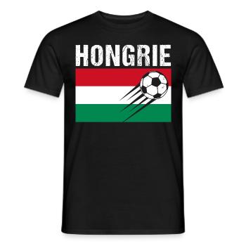 Ungarn Flagge Ungarisches Fußball Geschenk - Männer T-Shirt - Schwarz - Vorne - AI Model Male 178 light (178cm)