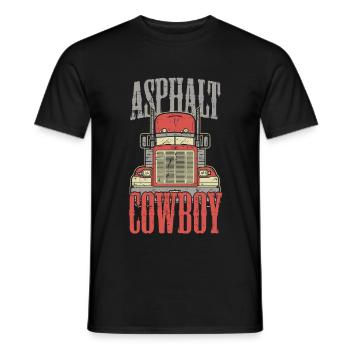 Asphalt Cowboy LKW Fahrer, Fernfahrer, Trucker - Männer T-Shirt - Schwarz - Vorne - AI Model Male 178 light (178cm)