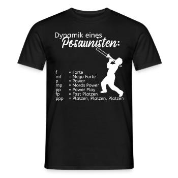 Dynamik eines Posaunisten - Posaunenspieler Musik - Männer T-Shirt - Schwarz - Vorne - AI Model Male 178 light (178cm)