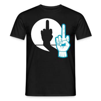 Cadeau de provocation au doigt du milieu - T-shirt homme - noir - Devant - AI Model Male 178 light (178cm)