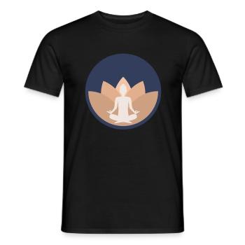 Yoga Yogilates Sports Meditation Lotus - Men's T-Shirt - black - Front - AI Model Male 178 light (178cm)