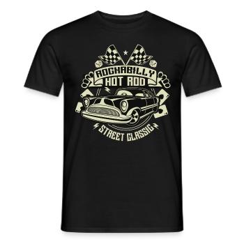 Rockabilly Hotrod. Retro Vintage Fifties Sixties - Männer T-Shirt - Schwarz - Vorne - AI Model Male 178 light (178cm)