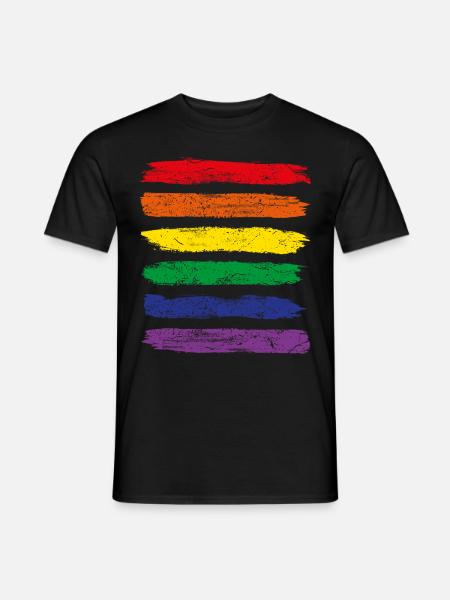 Rainbow flag LGBT CSD gay lesbian flag - Men's T-Shirt - black