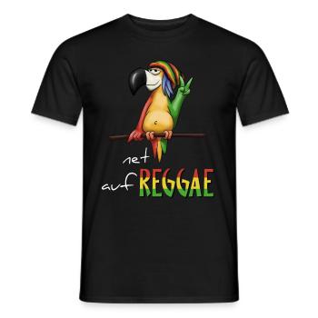 Net auf-REGGAE gechillter Rastafari Papagei Rasta - Männer T-Shirt - Schwarz - Vorne - AI Model Male 178 light (178cm)