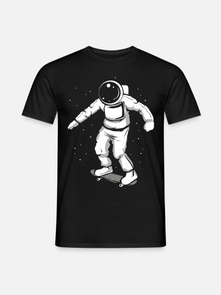 Skateboard | Astronaut Skater - Männer T-Shirt - Schwarz