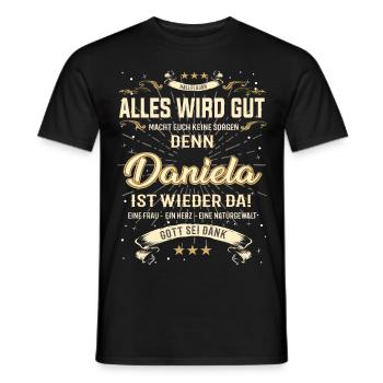 Daniela T-Shirt, Alles wird gut! - Männer T-Shirt - Schwarz - Vorne - AI Model Male 178 light (178cm)