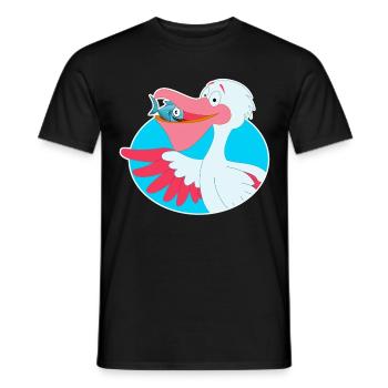 Cadeau de bande dessinée poisson oiseau pélican - T-shirt homme - noir - Devant - AI Model Male 178 light (178cm)