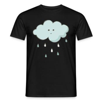 Cloud with raindrops rain cloud gift - Men's T-Shirt - black - Front - AI Model Male 178 light (178cm)