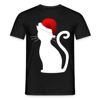 Chat Noël Noël Joyeux Noël - T-shirt homme - noir - Devant - AI Model Male 178 light (178cm)