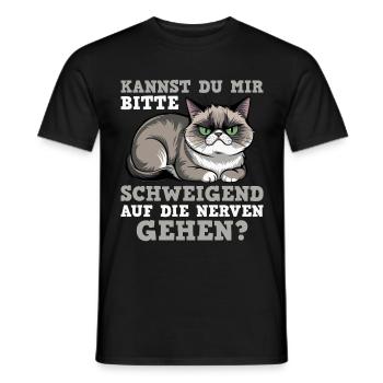 Kannst du bitte schweigend auf die Nerven gehen - Männer T-Shirt - Schwarz - Vorne - AI Model Male 178 light (178cm)