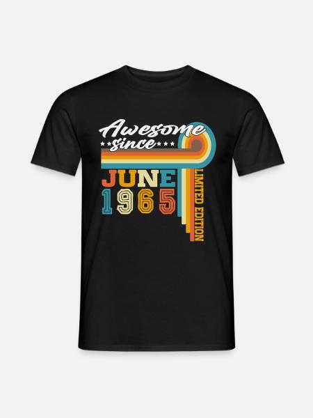 June 1965 Vintage Vintage Birthday Gift - Men's T-Shirt - black