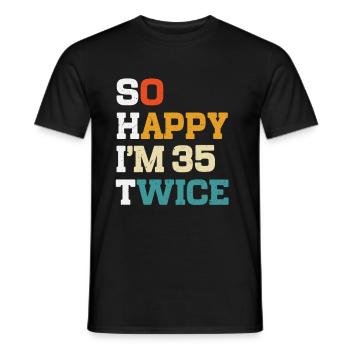 70 Anniversaire 70 Années Né 1955 - T-shirt homme - noir - Devant - AI Model Male 178 light (178cm)