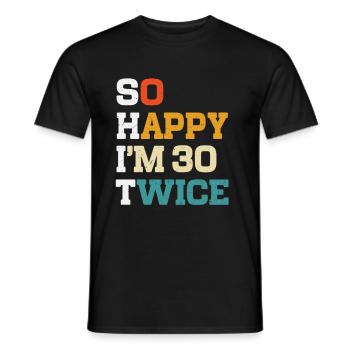 60 Anniversaire 60 Années Né 1965 - T-shirt homme - noir - Devant - AI Model Male 178 light (178cm)