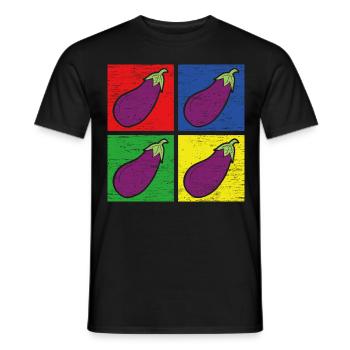 Aubergine - T-shirt homme - noir - Devant - AI Model Male 178 light (178cm)