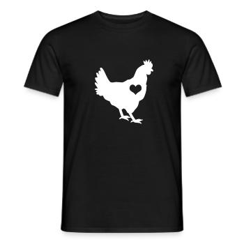 Coq de poulet avec coeur pour les oiseaux et les éleveurs - T-shirt homme - noir - Devant - AI Model Male 178 light (178cm)