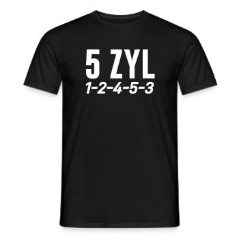 Moteur 5 cylindres avec moteur turbo 5 cylindres - T-shirt homme - noir - Devant - AI Model Male 178 light (178cm)