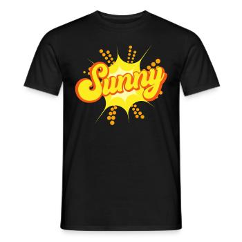 Sunny Sonnig Sonne Sun Comic Vintage Retro Fun - Men's T-Shirt - black - Front - AI Model Male 178 light (178cm)