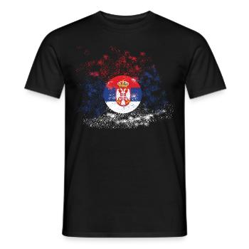 Serbie Coupe du Monde Drapeau Couleurs Épingles - T-shirt homme - noir - Devant - AI Model Male 178 light (178cm)