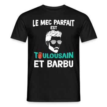 Toulousain et Barbu et Fan de Rugby - T-shirt homme - noir - Devant - AI Model Male 178 light (178cm)