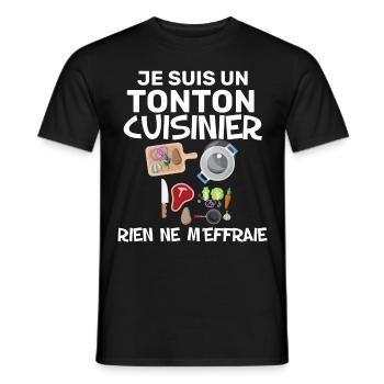 Tonton Cuisinier Cadeau Cuisine homme - T-shirt homme - noir - Devant - AI Model Male 178 light (178cm)