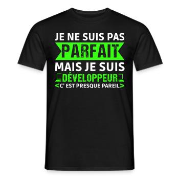 Humour Geek Cadeau Développeur Codeur Programmeur - T-shirt homme - noir - Devant - AI Model Male 178 light (178cm)
