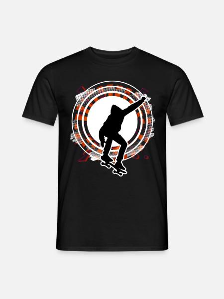 Skateboarder jumps red circle circle grid - Men's T-Shirt - black