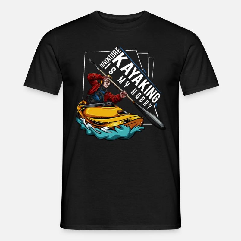 Kajak - Männer T-Shirt - Schwarz