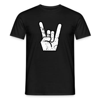 FRENCH FORK For rock music, metal fans, metal hand - Men's T-Shirt - black - Front - AI Model Male 178 light (178cm)