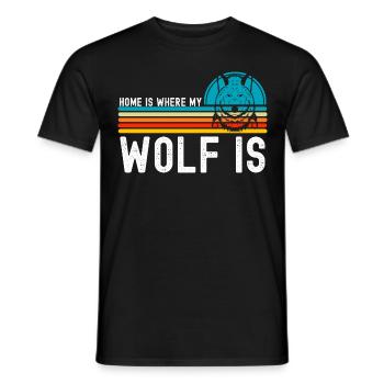 Wolf - T-shirt homme - noir - Devant - AI Model Male 178 light (178cm)