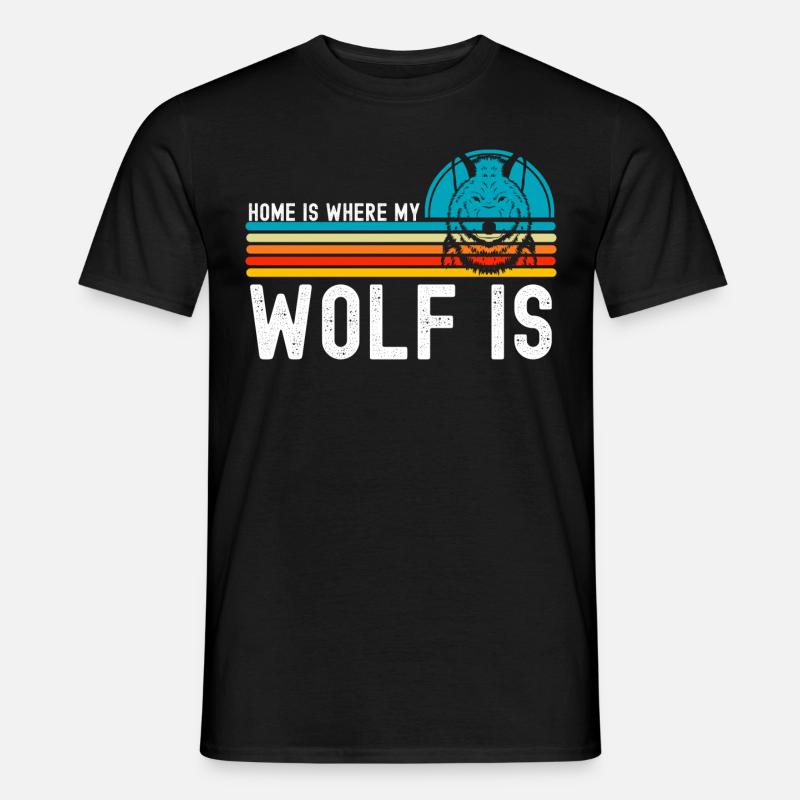Wolf - Männer T-Shirt - Schwarz