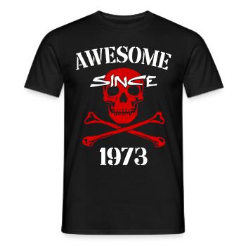 Awesome since 1973 Red Skull - Men's T-Shirt - black - Front - AI Model Male 178 light (178cm)