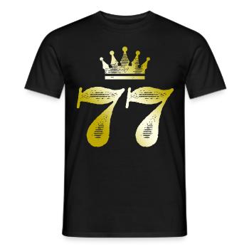 77 Numéro Couronne Or - T-shirt homme - noir - Devant - AI Model Male 178 light (178cm)